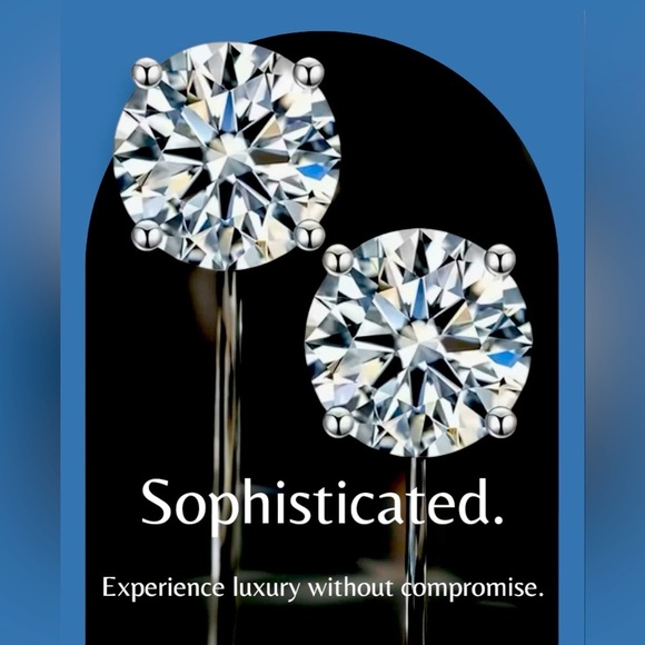MOISSANITE 4c.t.w Stud Earrings Pure Sophistication GRA CERTIFIED Carat - Picture 1 of 4